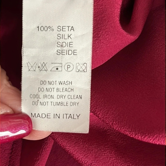 Etro 100% Silk Sleeveless V Neck True Wrap Top in Scarlet - Size Small (40 IT) - Picture 6 of 6